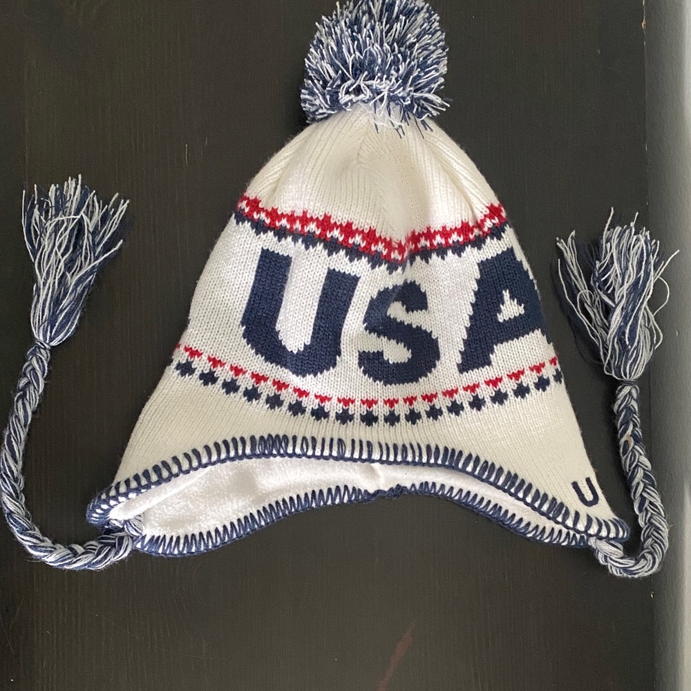 USA Soccer Winter Hat - White and Blue